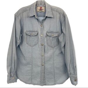 Levi’s Button Down Long Sleeve lightweight denim top stitch western vibe Cotton 